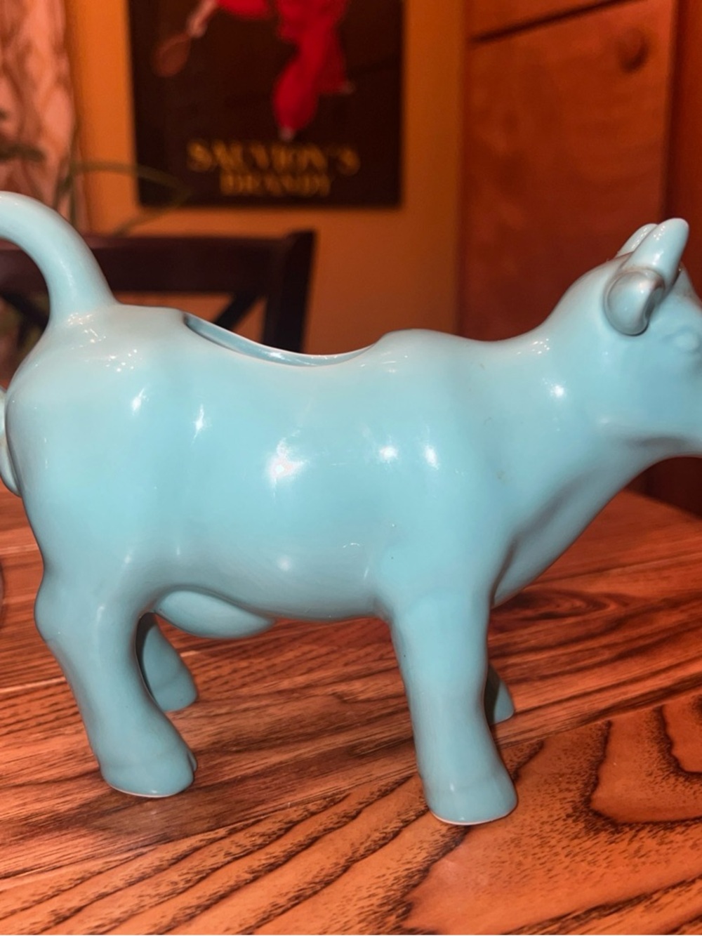Food Network Turquoise Blue Cow Creamer Pitcher Coffee Creamer Gravy Syrup